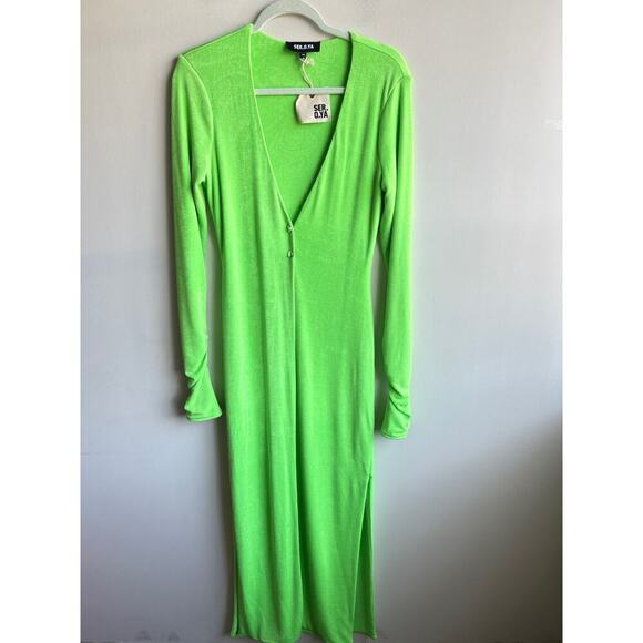 SER.O.YA Murray Maxi Long Cardigan Sweater Womens Size M Green V Neck NWT
8029 - Picture 2 of 7